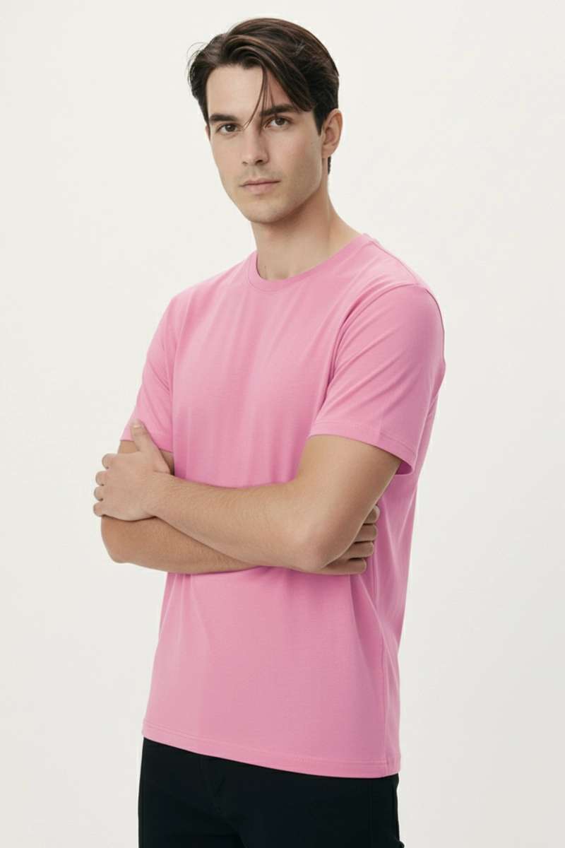 Camiseta Básica Rosa Claro