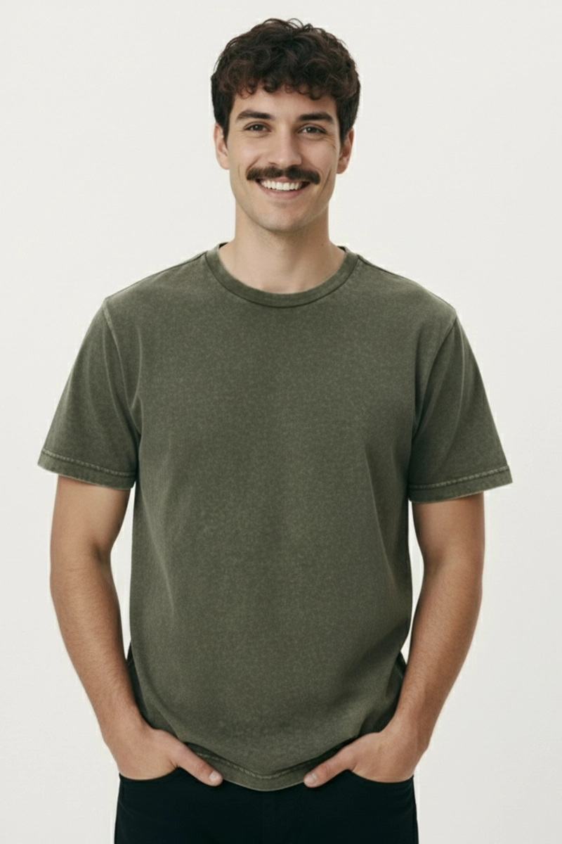 Camiseta Estonada Verde Musgo