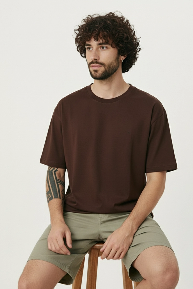 Camiseta Oversized Marrom