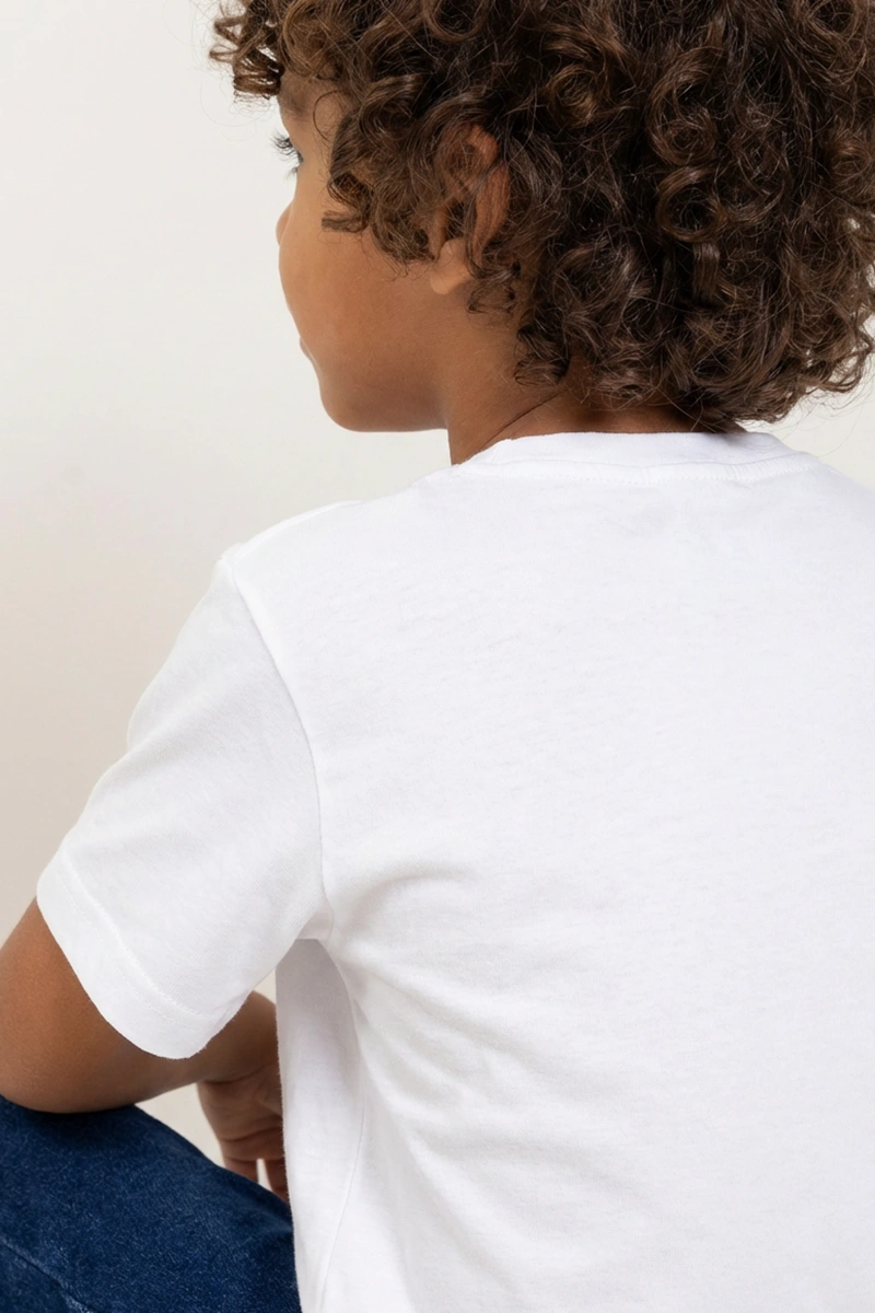 Camiseta Infantil Branca 100% Algodão
