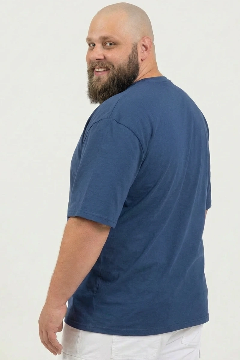 Camiseta Plus Size Azul Marinho