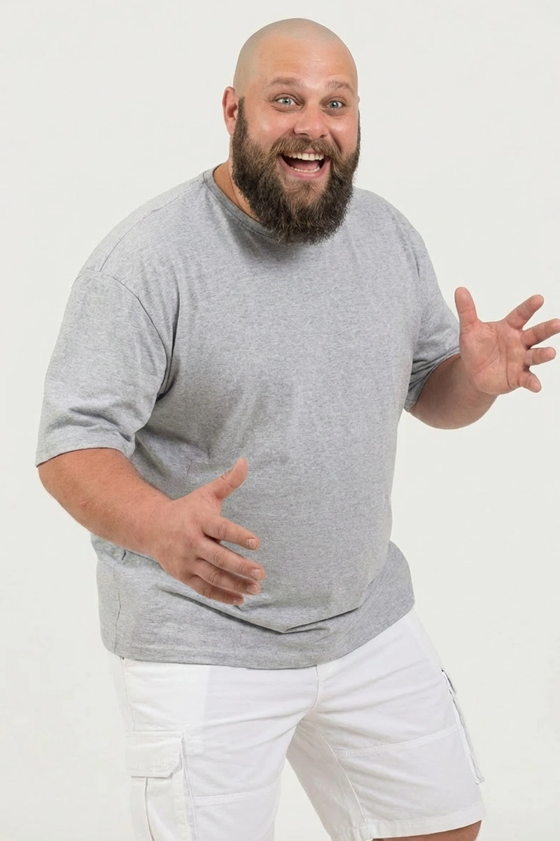 Camiseta Plus Size Cinza Mescla