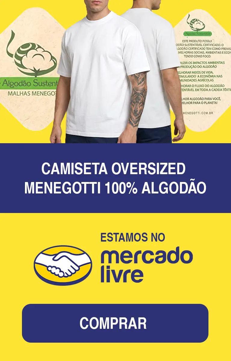 Camiseta Oversized Menegotti 100% Algodão Branca