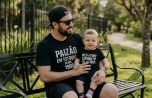 camiseta de aniversário de pai com frase personalizada DTF