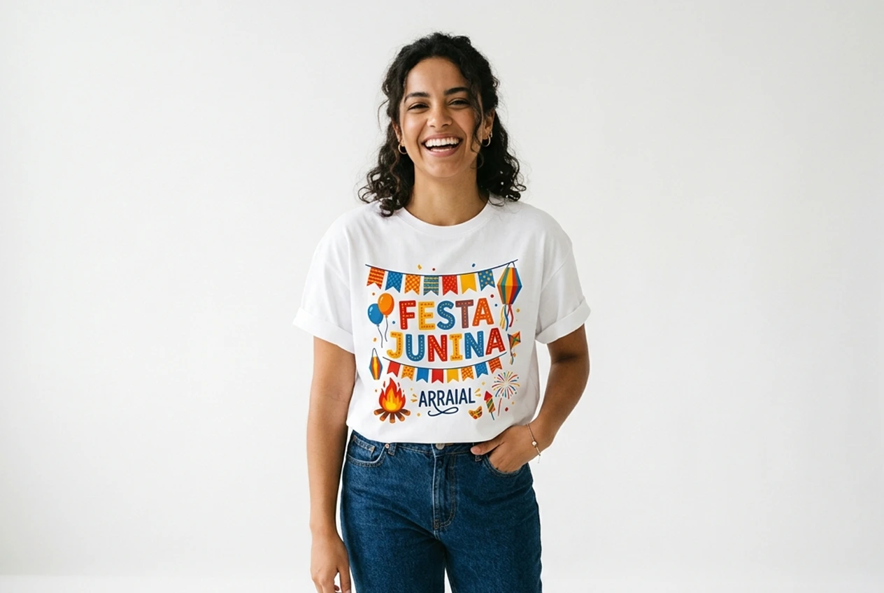 blusa festa junina personalizada com estampa DTF